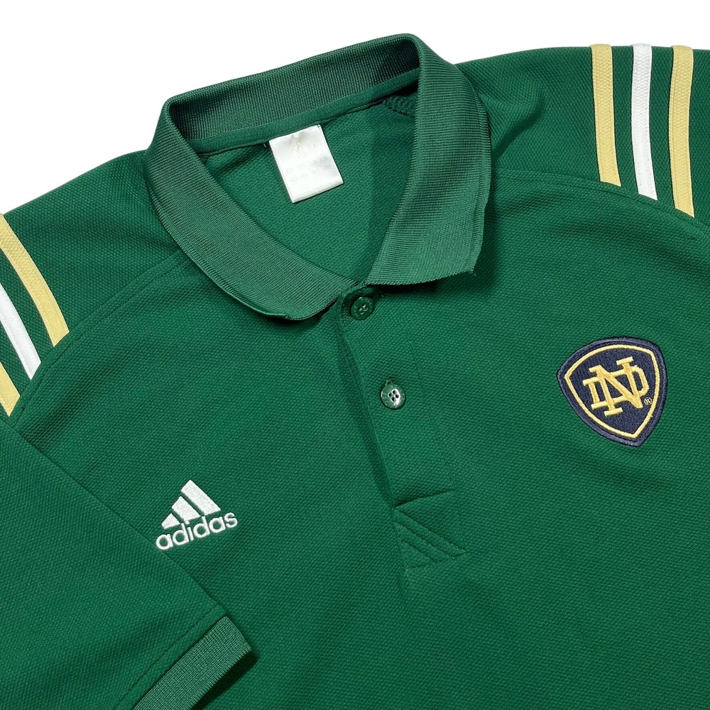 Adidas Polo Shirt Men XL Green Notre Dame Fighting Irish Climalite NCAA Golf